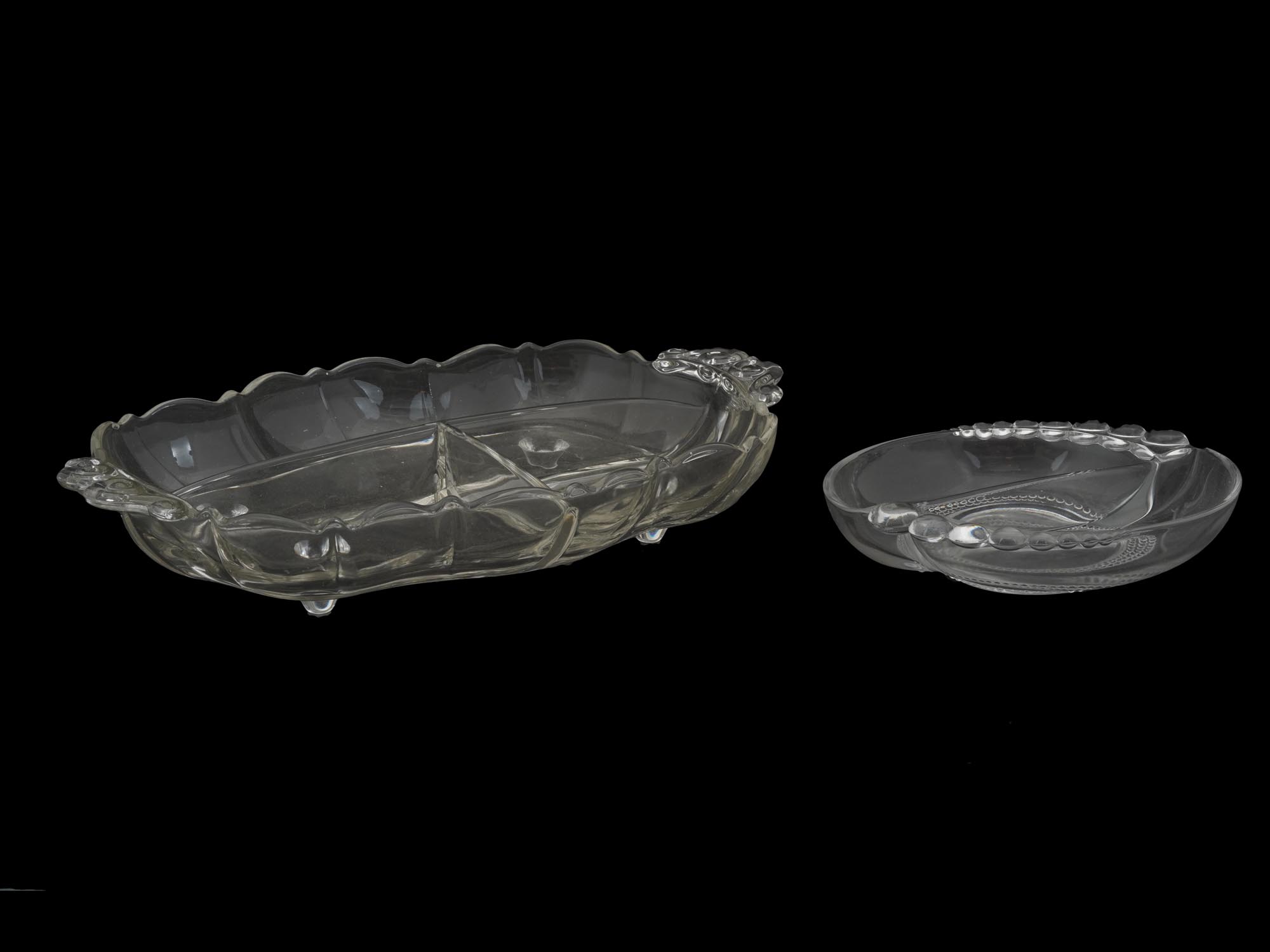 VINTAGE ART DECO STYLE DIVIDED SERVING PLATTERS PIC-